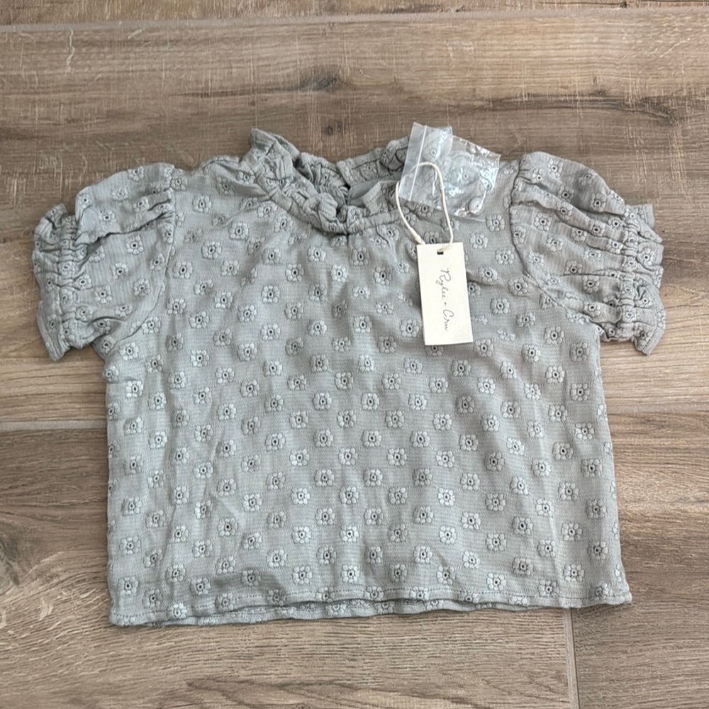 Rylee + Cru Gray Blouse Casual Heathered Top